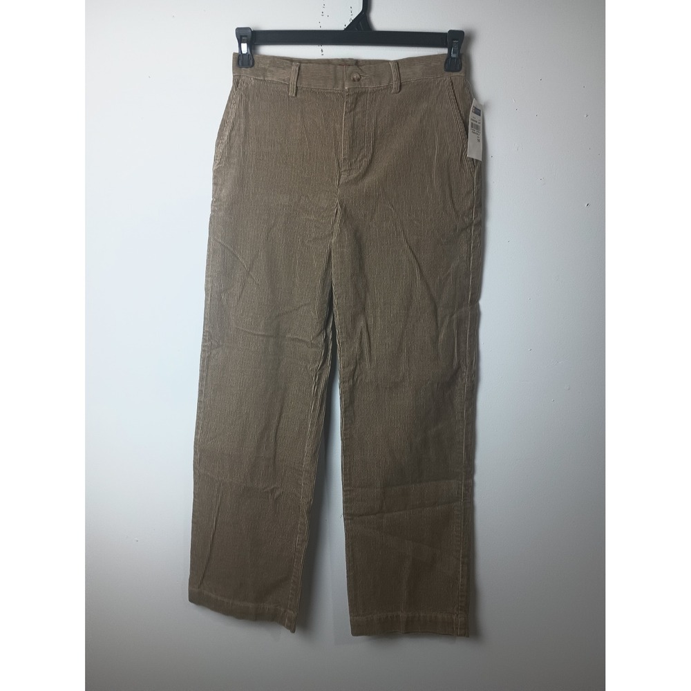 Chaps Womens Tan Corduroy Pants High Waisted Straight Leg Khaki Size 16‎ NWT